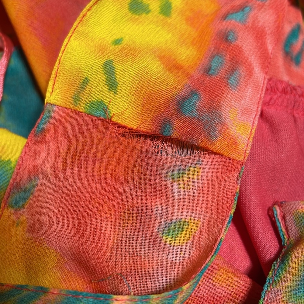 #0158 Dimri Fully Lined Banded Waist Twisted Strap Maxi w/ side Zip. Tie dye-S - Picture 13 of 13